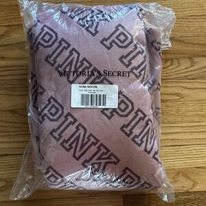 Victoria's Secret PINK Friday Cozy Sherpa Blanket Throw Varsity Mini Dog NIP‎